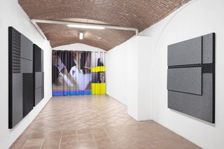 Installation view at Rashid Uri and Andrey Bogush: I’LL BE BACK IN A MOMENT, Bid Project, Milan, Italy, 2016. Curated by Marialuisa Pastò