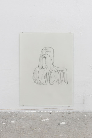 Key horse drawing (on kinship), 2023.  Installation view at Shahin Zarinbal, Berlin
